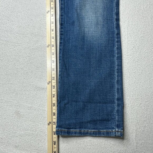 INC Denim Womens Straight Leg Curvy Fit Size 4 Blue Jeans Distressed - Picture 7 of 16